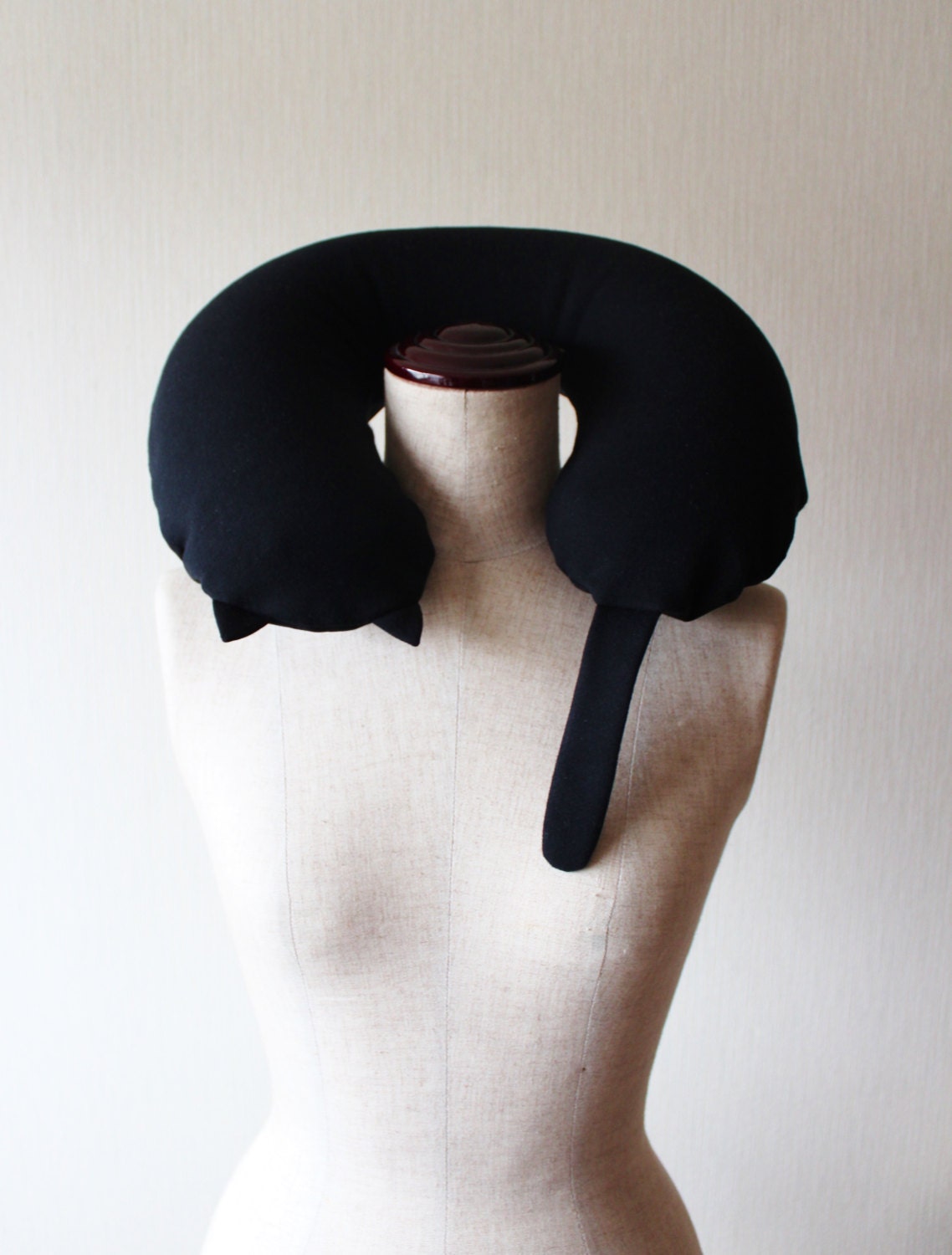 Black Cat Cotton Travel Inflatable Pillow