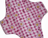 Pink Gingham Daisy Reusable Cloth Pantyliner Pad