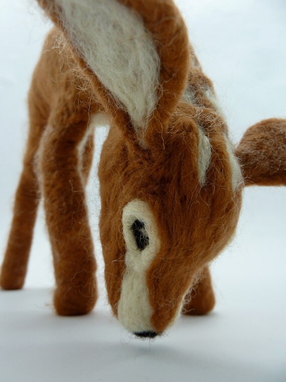 Baby Deer, Felted Fawn, 7" Fawn