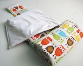 Diaper Changing Pad Roll Up - Bermuda Owls - Made to Order