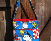 Vintage Snoopy Peanuts Canvas Bag- Recycled OOAK