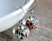 Summer Beach Earrings - Sea Anemone - Handmade Lampwork Glass and Oxidized Sterling Silver Earrings