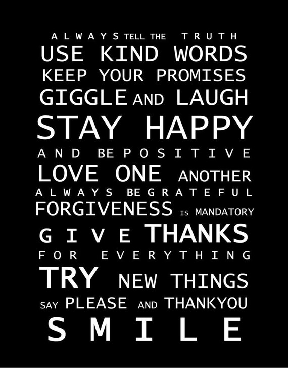 Family Rules - Bus Roll Typography Poster print