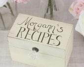 Personalized Recipe Box Rustic Chic Home Decor By Morgann Hill Designs (Item Number 130057)