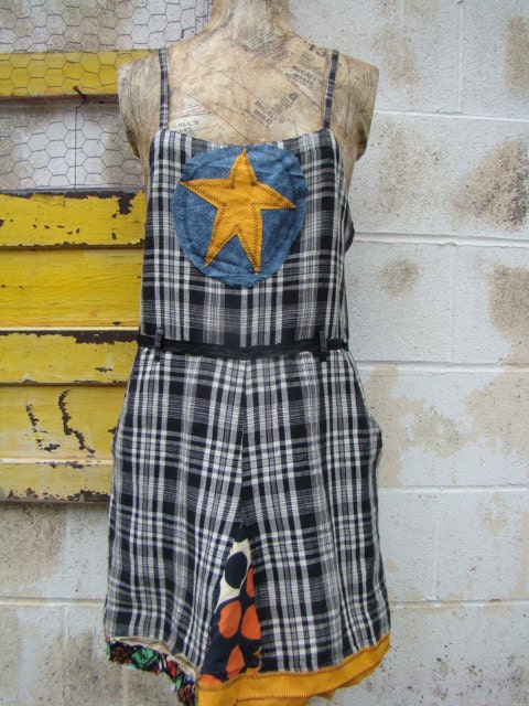 Wearable Art/Upcycled clothing/Funky Geek Chic Dress