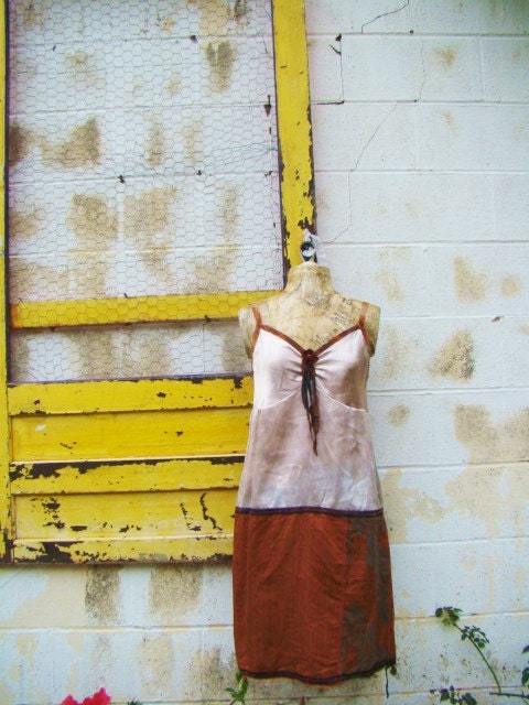 Rustic Roots Dress/Wearable Art/Upcycled Dress