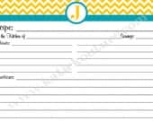 20 Recipe Cards Yellow and White Chevron Zigzag with your choice of color Trim 4x6 (3x5 by request)