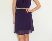 Bridesmaid Dress, Wedding Guest Dress, Purple Chiffon Dress, Flowergirl Dress Ready to wear/ Custom Dress