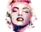 Polygon Marilyn in technicolor - A3 Giclee print