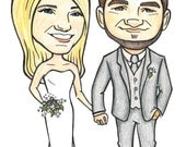Custom Couple Wedding Caricature - Save the Date - Wedding Sign Board
