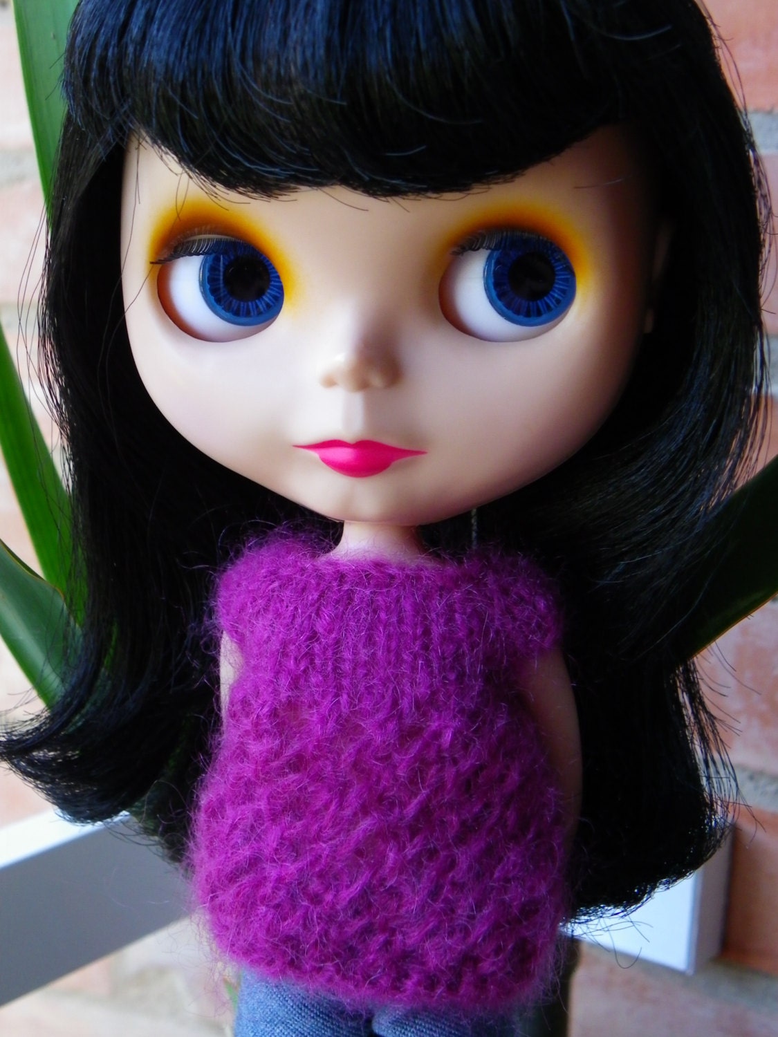 Mohair top for Blythe