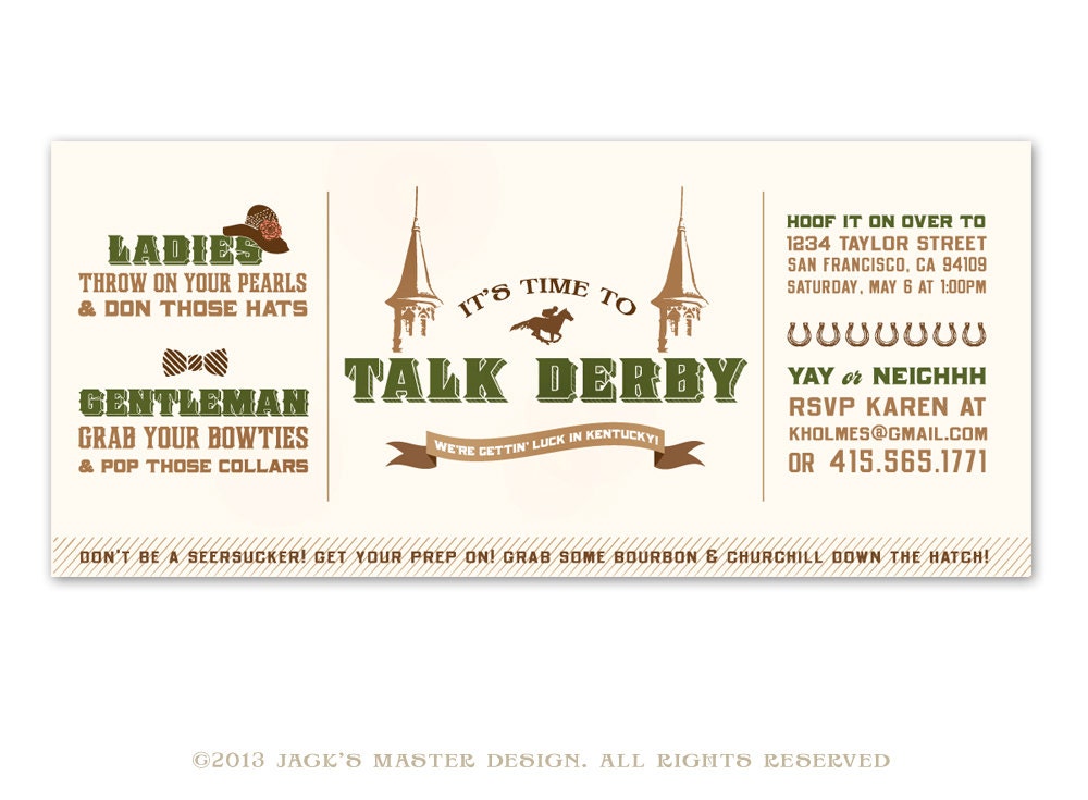 PRINTABLE Kentucky Derby Party Invitation