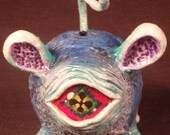Blinks The Whiffle Rodent Converted Vinyl Piggy Bank By Undead Ed OOAK