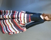 70s Peasant Style Maxi Dress Vintage Hippie Boho Patchwork Medium
