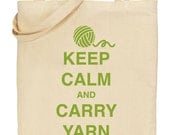 Keep Calm and Carry Yarn - Olive Green - INSTANT DOWNLOAD - Digital Download JPG