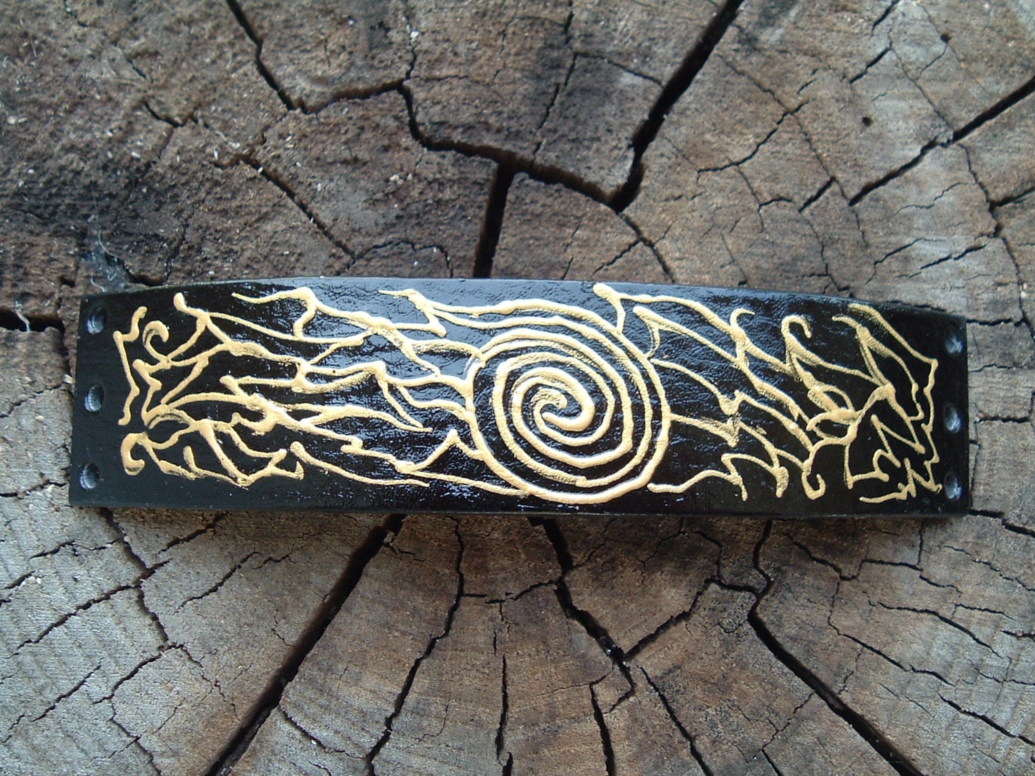 Dragon Master Hand-Painted Leather Cuff