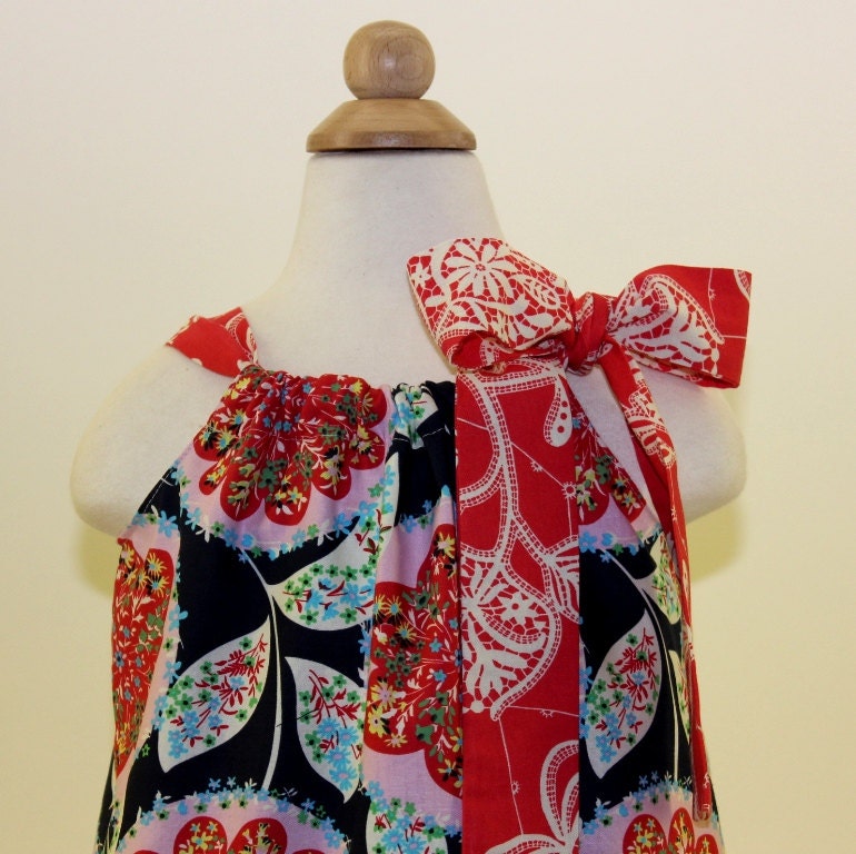 Coral Blooms Pillowcase Dress, Toddler, Girl and Baby dress handmade by Sarah Rose, wholesale clothing and accessories