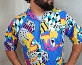 Vintage 80s Rainbow Skater Original Jams Surf Line Tee Shirt