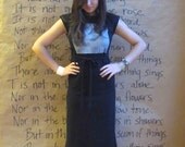 Size Small- Black Dress Cotton Jersey with Square, geometric, aline, modern style