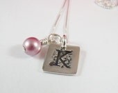 SALE -Sterling Silver PMC Initial Necklace - Tiny Initial Metal Clay Jewelry