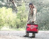 Traveling East Weekender Suitcase - Leather, Embroidery and Alcantara