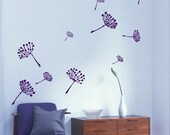 Flying Dandelion Flowers wall art decals