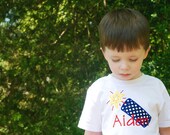 Personalized Firecracker Shirt or bodysuit- Fire works- Fourth of July