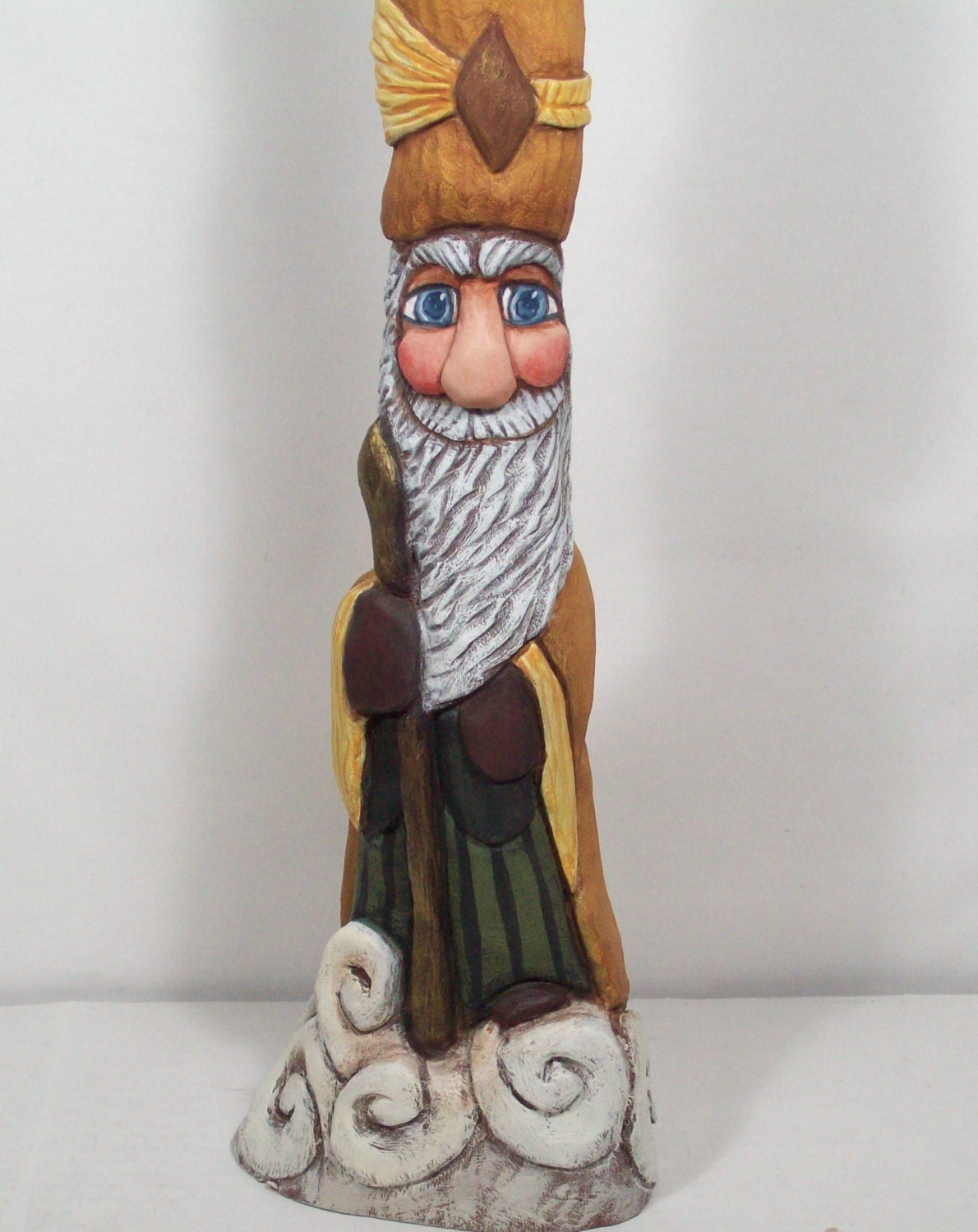 Woodland Santa Wood Carving by LLA Carve