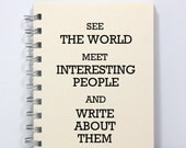 Journalism Travel Journal Diary Notebook Sketch Book - See The World - Ivory