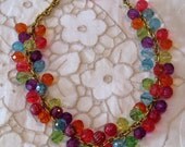 Vintage 1960s Mod Multicolored Dangling Bead Necklace (N-3-3)