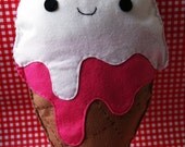 Cute Smiling Ice Cream Cone Plush Soft Toy/Cushion/Pillow Cool Fun Unique