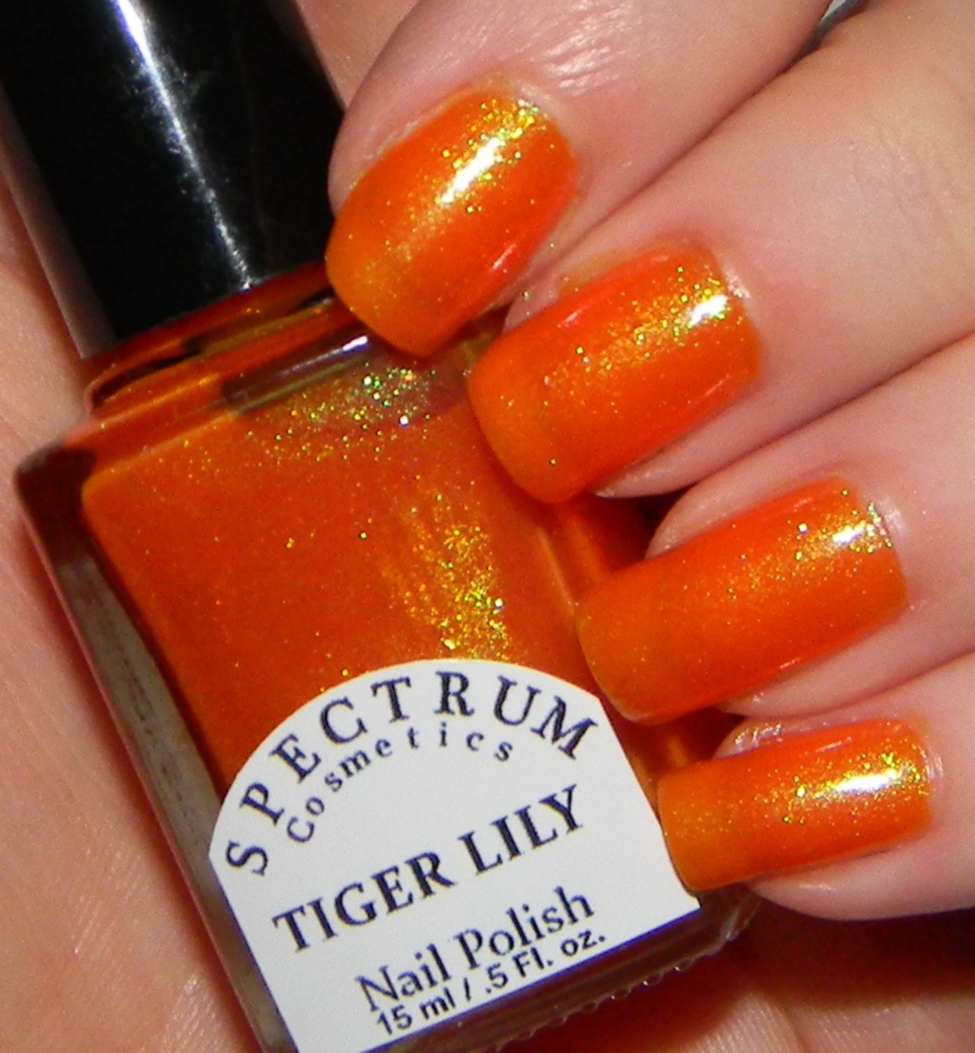 TIGER LILY Orange Nail Polish by SpectrumCosmetic on Etsy