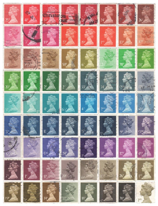 Queen Elizabeth II / Machin Stamp Postcard by RowesAndColumns