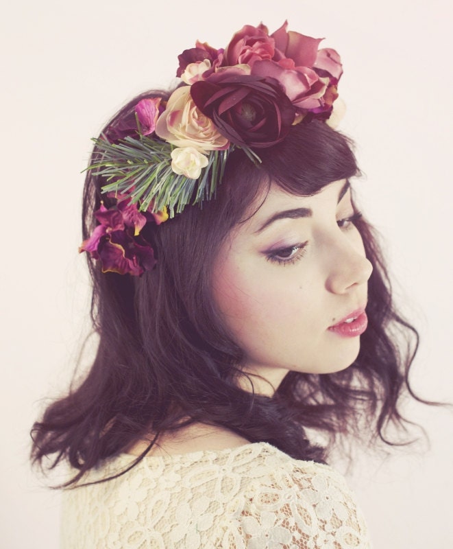 Plum Autumn Woodland Hair Crown