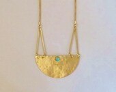 Brass half-moon necklace