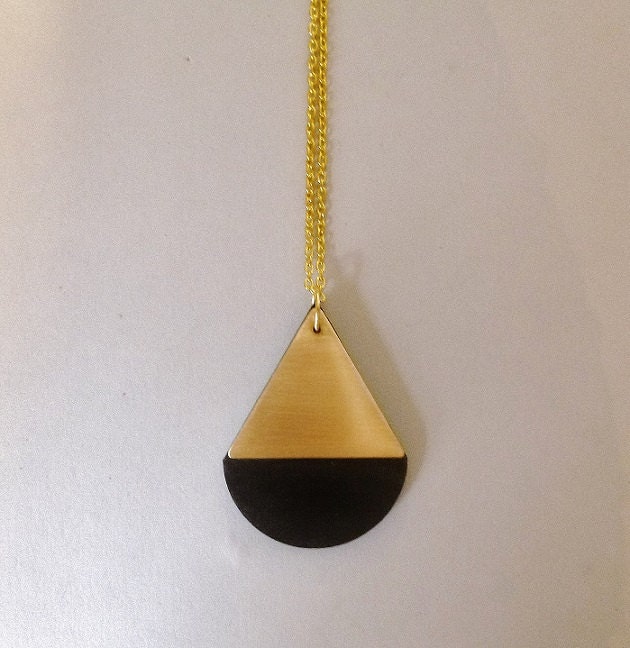 Black & Gold wooden necklace Necklace