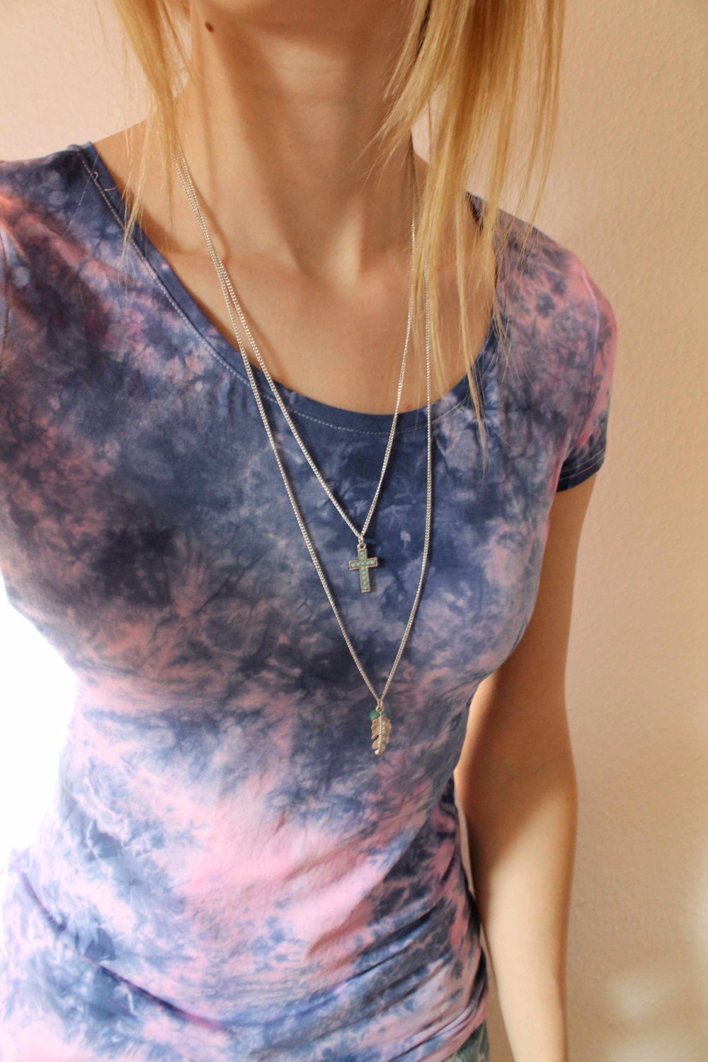Pink Blue Galaxy Tie Dye T-Shirt