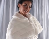 Winter Wedding Faux Fur Capelet Bride's cape coat Available in ivory, black, white or cream