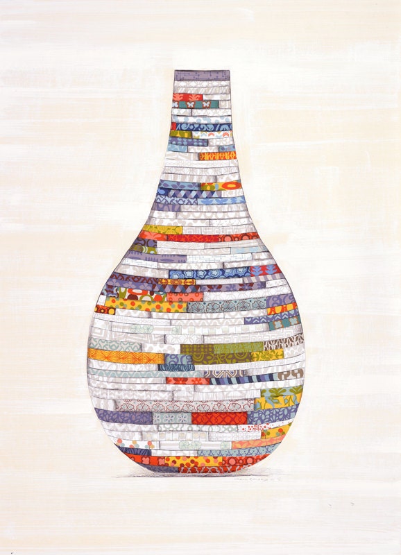Abstract vase. Large Art Print. Colorful modern print