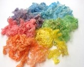 rainbow Wensleydale fleece raw Curls lock hand Hand dyed -rainbow Pink- Wool Doll Hair, Blythe Doll Reroots