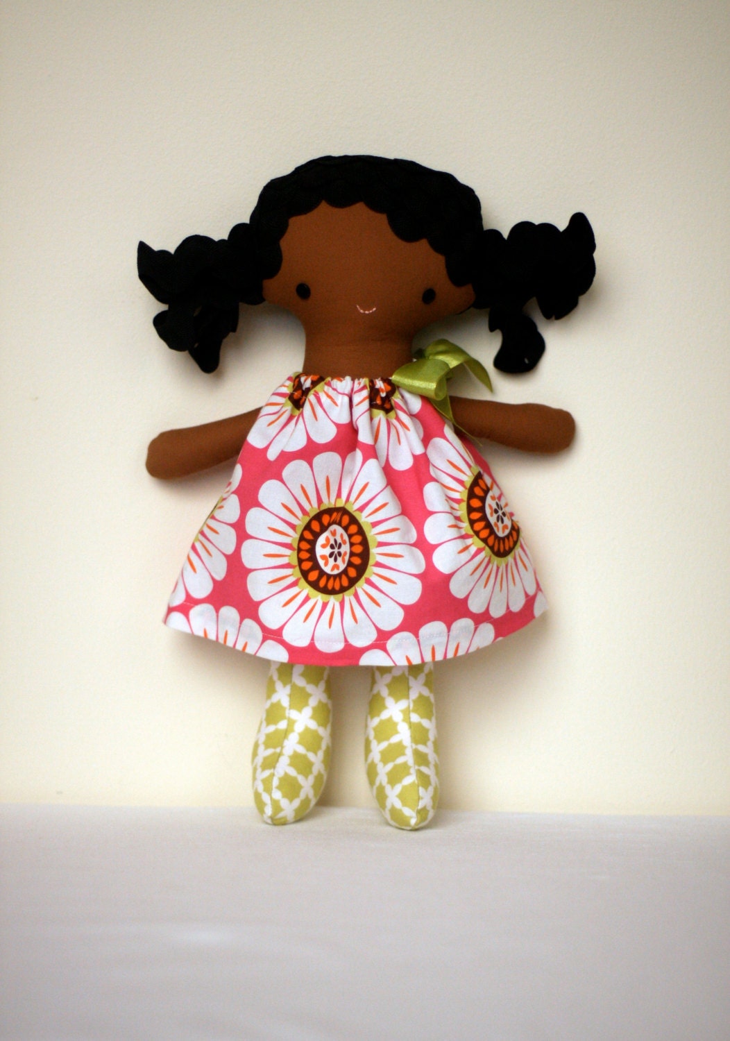 Aster doll- black curly hair, black eyes