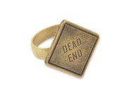 Dead End Sign Adjustable Ring