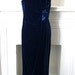 Vintage 1950s/60s Sapphire Blue Silk Velvet Rose Trim Cocktail Dress
