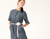 Haley dress / Eco fashion organic cotton & hemp denim dress - custom sizing,  xsmall, small, medium, large, xlarge
