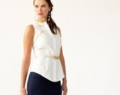 Melissa blouse / Organic cotton eco fashion top - custom sizing,  xsmall, small, medium, large, xlarge