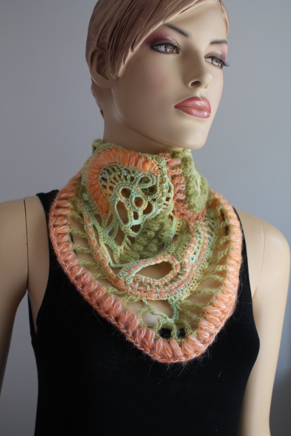 Freeform Crochet Cowl Scarf - Neck Warmer - Bandana