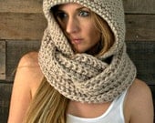 The Empire Infinity scarf hoodie-hooded infinity scarf in Cremini