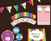 Rainbow Party Pack - Printable - Personalized