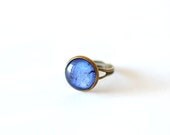 Lapis Lazuli Ring, Cobalt Blue Adjustable Glass Dome Ring. - JujuTreasures