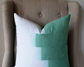 18"x18" Kelly Green Dip Dyed Stripe Pillow